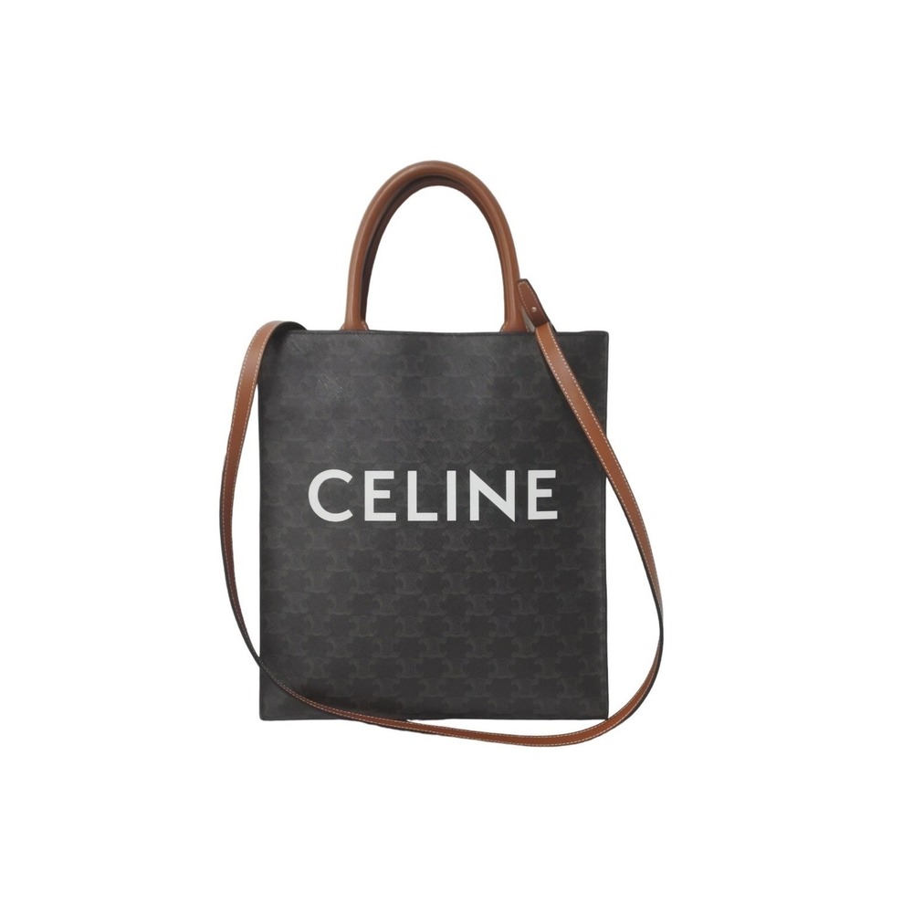 Celine Cabas Triomphe Canvas Vertical Tote Bag - Picture 2 of 8